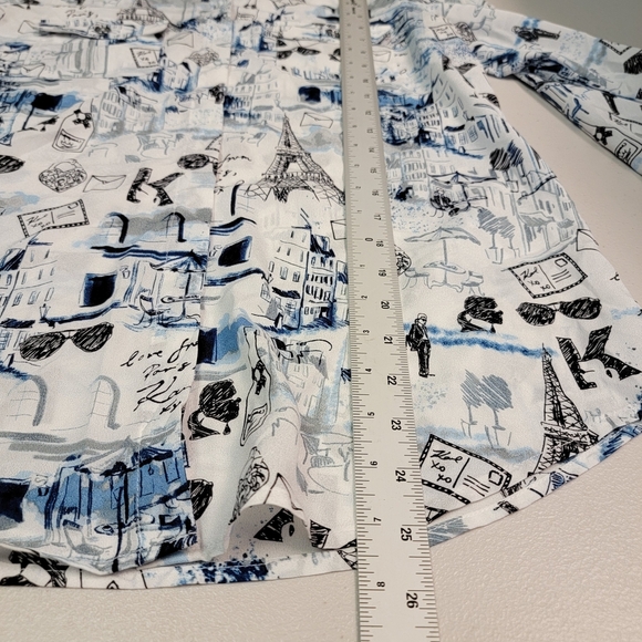 Karl Lagerfeld Women's Love From Paris All Over Print LS Button Up Shirt Sz S - Picture 6 of 8